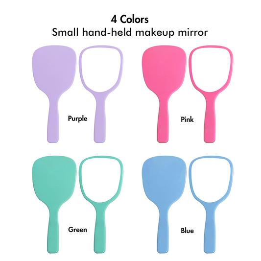 4 Colors Small Hand-held Makeup Mirror.