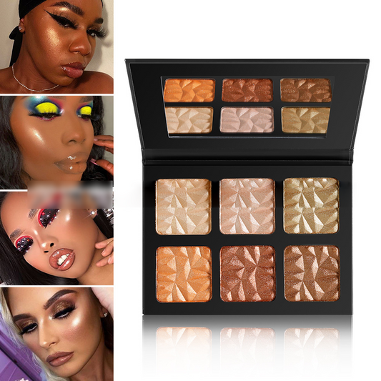 6 Colors Diamond Highlight and Contour Palette
