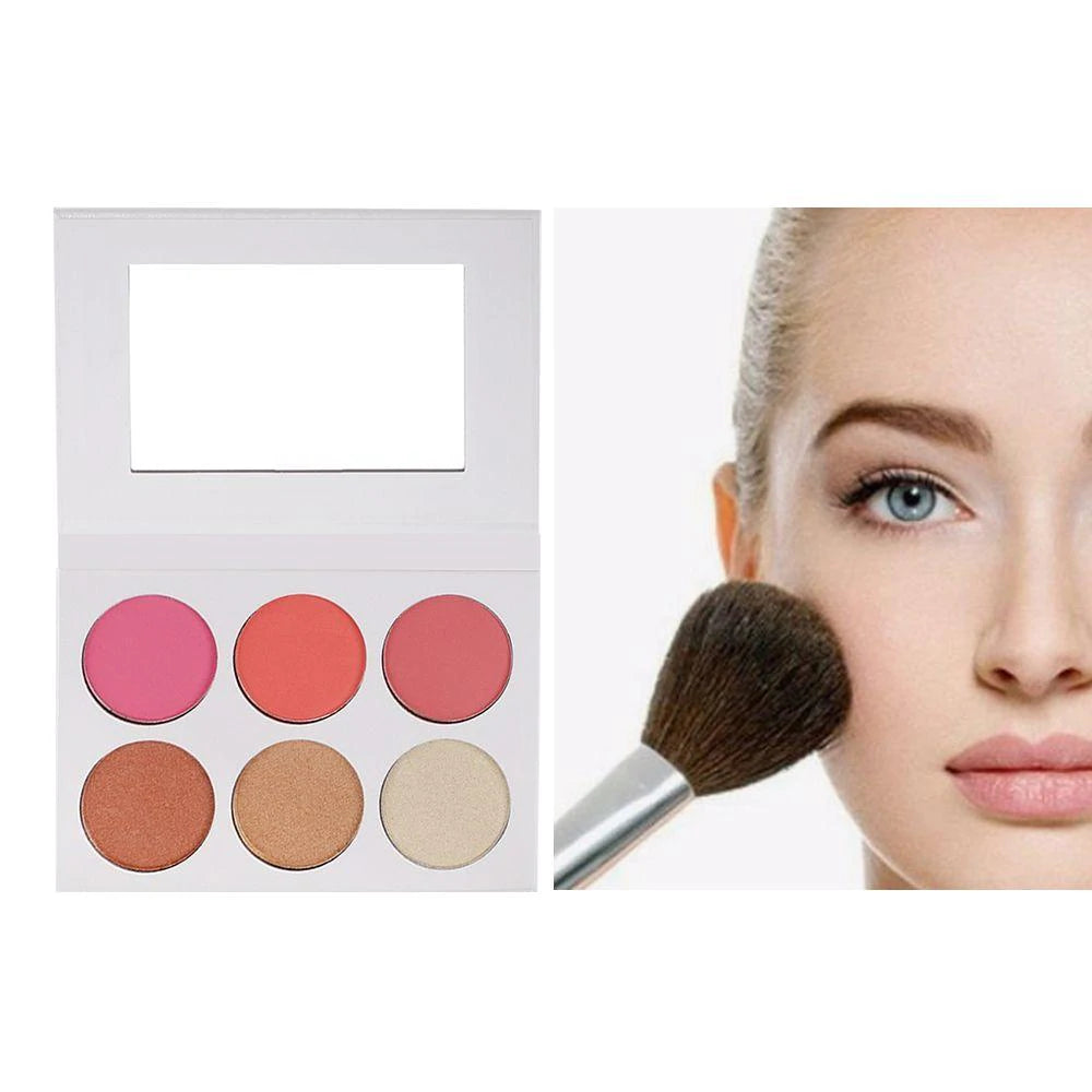 BEAUTIFUL BOSS 6 Color Highlight Blush White Palette