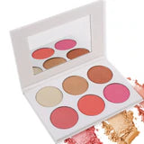 BEAUTIFUL BOSS 6 Color Highlight Blush White Palette Custom
