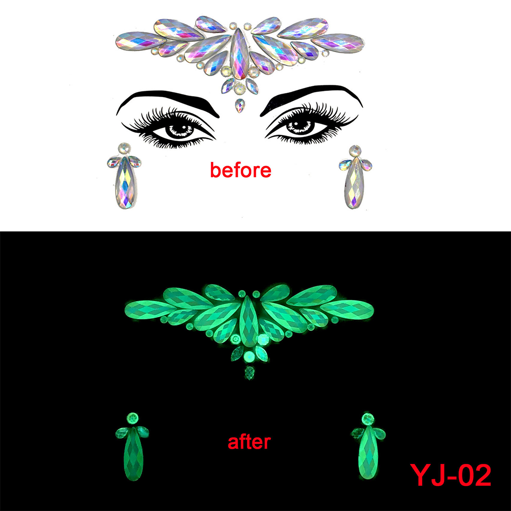 17 Kinds of Luminous Rhinestone Face Sticker.