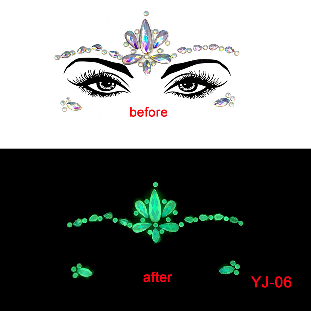 17 Kinds of Luminous Rhinestone Face Sticker.