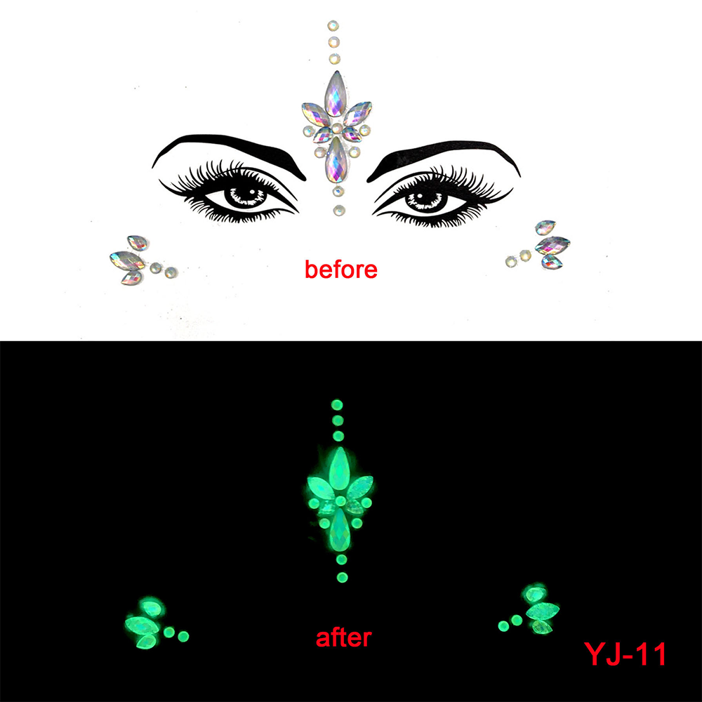 17 Kinds of Luminous Rhinestone Face Sticker.