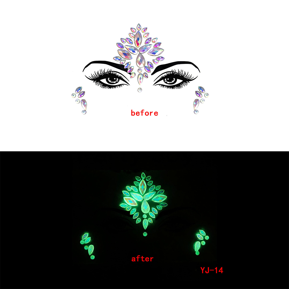 17 Kinds of Luminous Rhinestone Face Sticker.