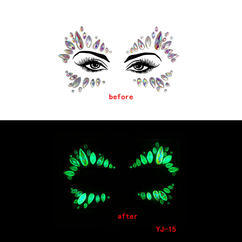 17 Kinds of Luminous Rhinestone Face Sticker.