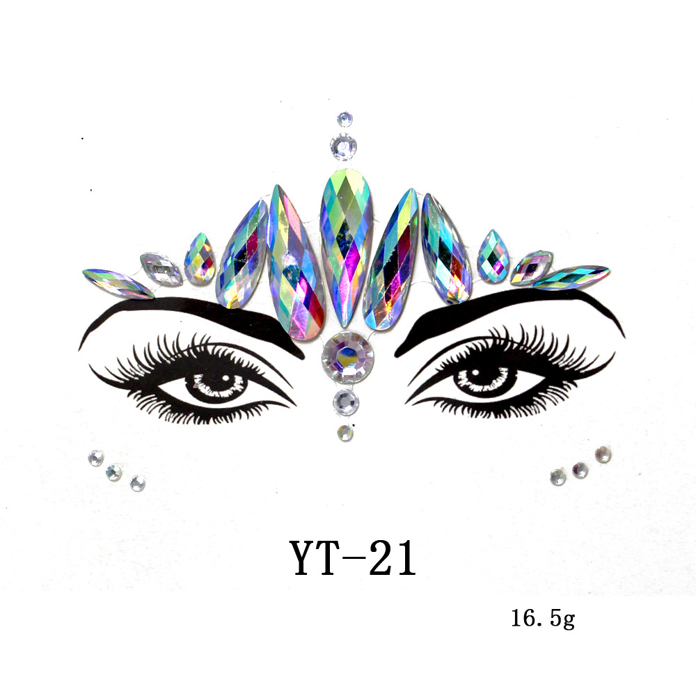 41 Kinds of Acrylic Diamond Stickers for Face.