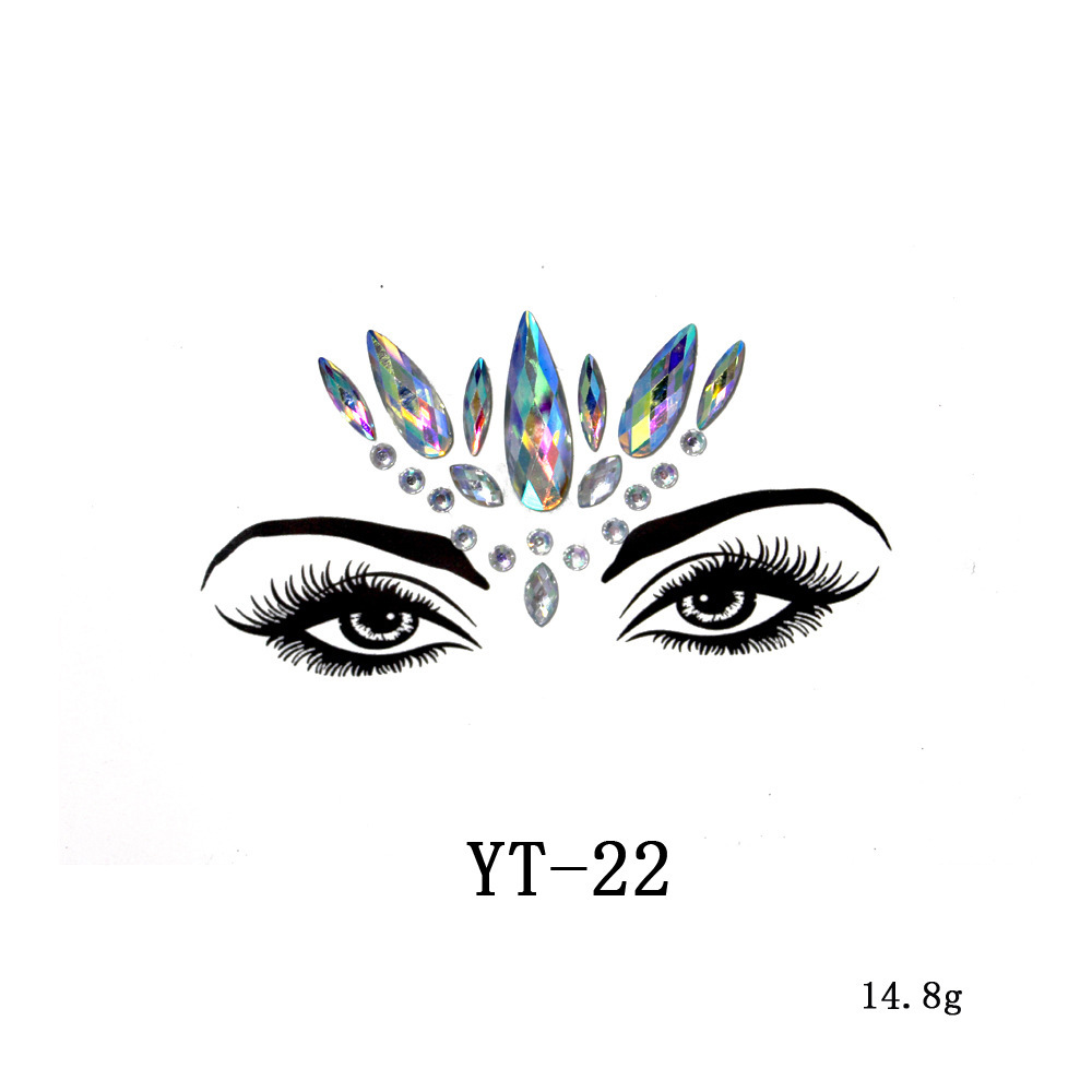 41 Kinds of Acrylic Diamond Stickers for Face.