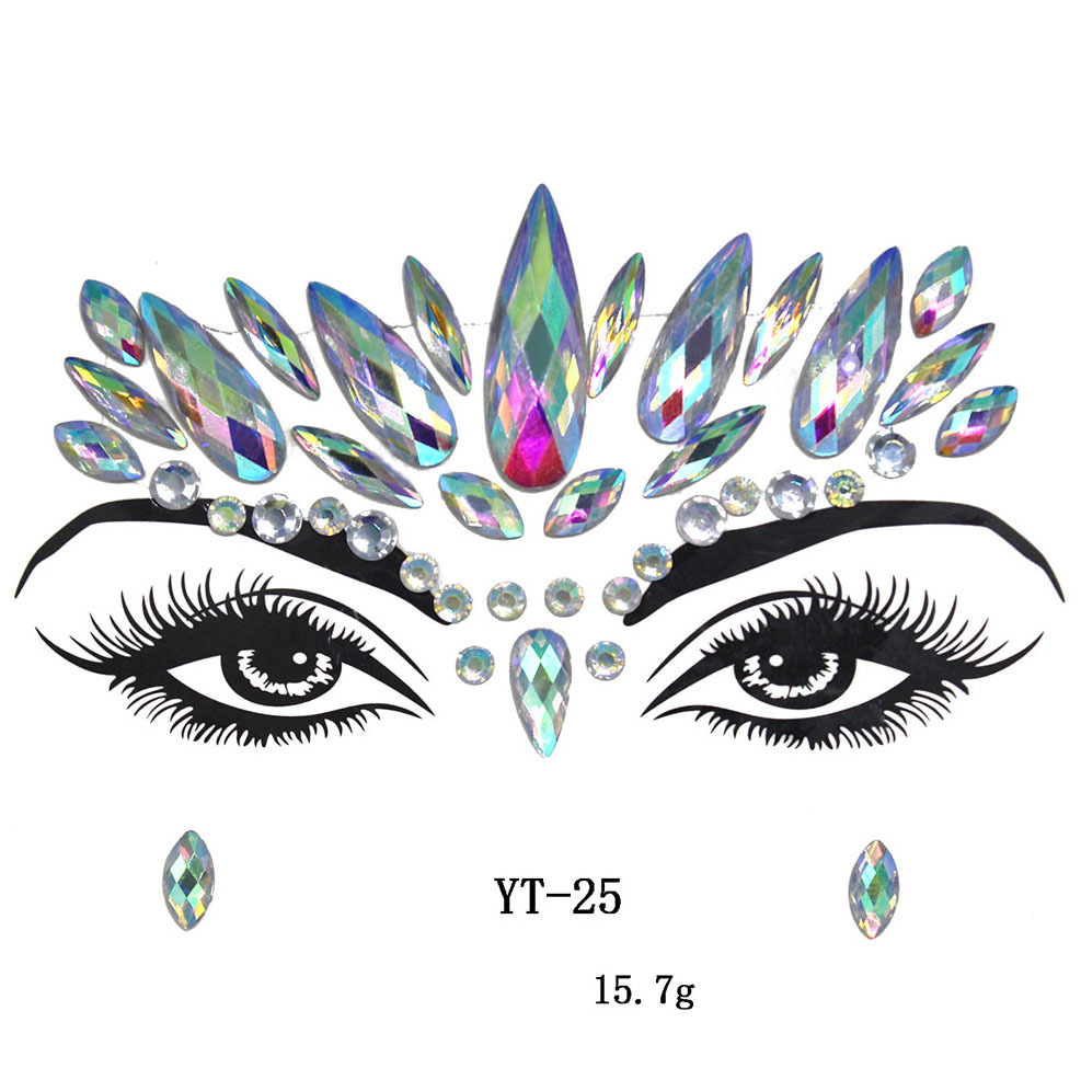 41 Kinds of Acrylic Diamond Stickers for Face.