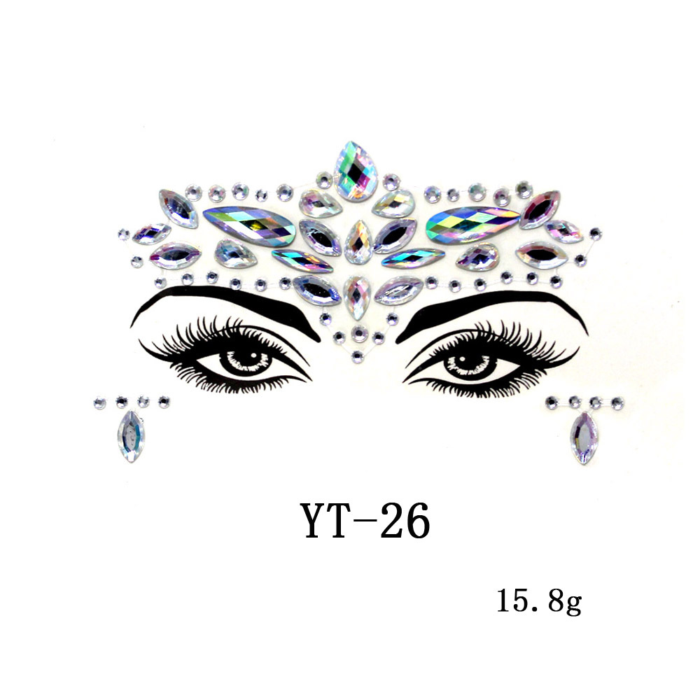 41 Kinds of Acrylic Diamond Stickers for Face.