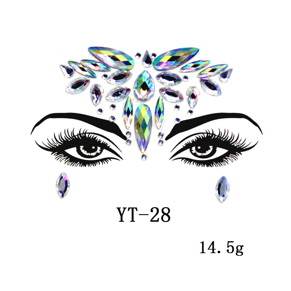 41 Kinds of Acrylic Diamond Stickers for Face.