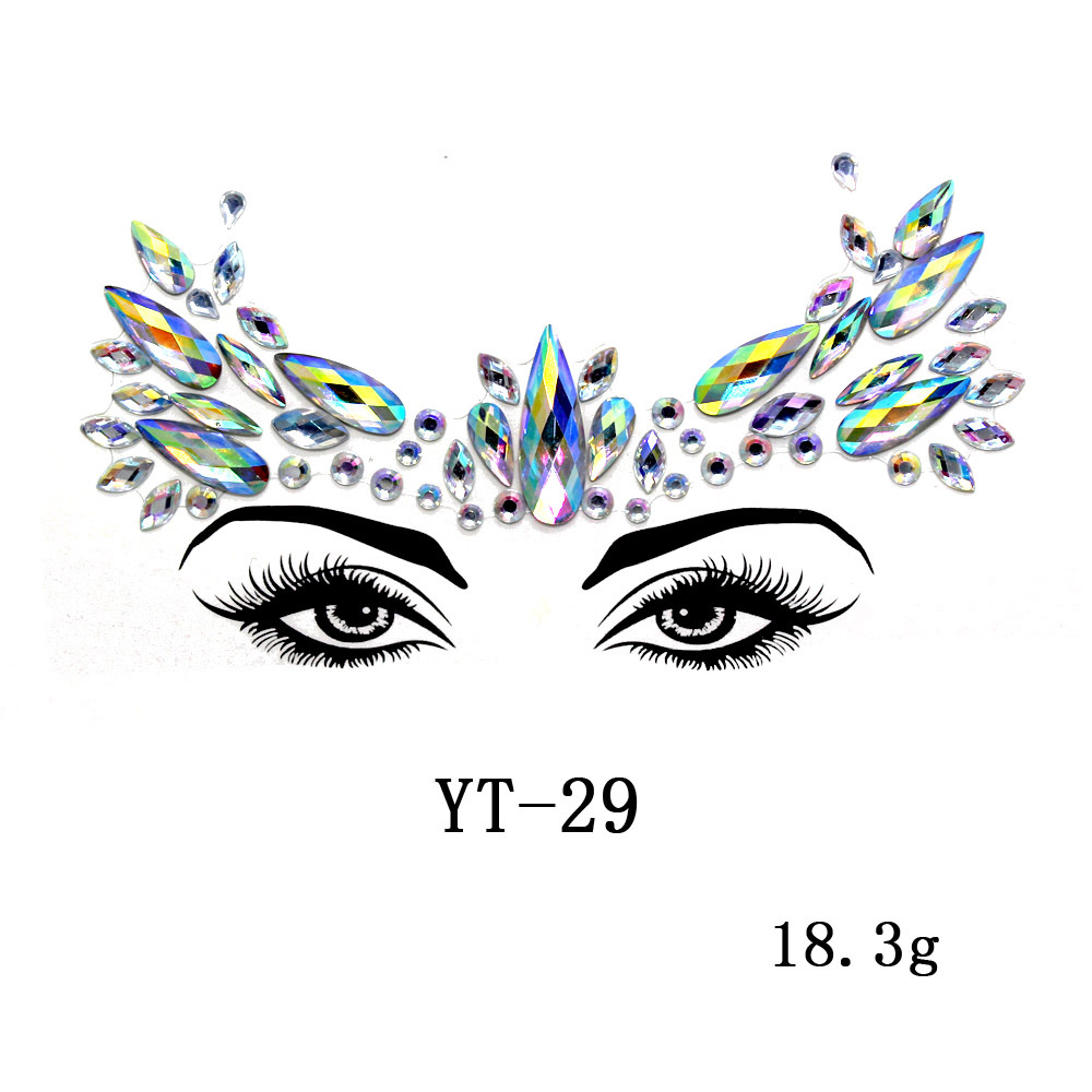 41 Kinds of Acrylic Diamond Stickers for Face.