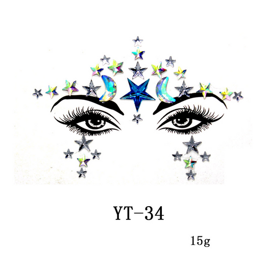 41 Kinds of Acrylic Diamond Stickers for Face.