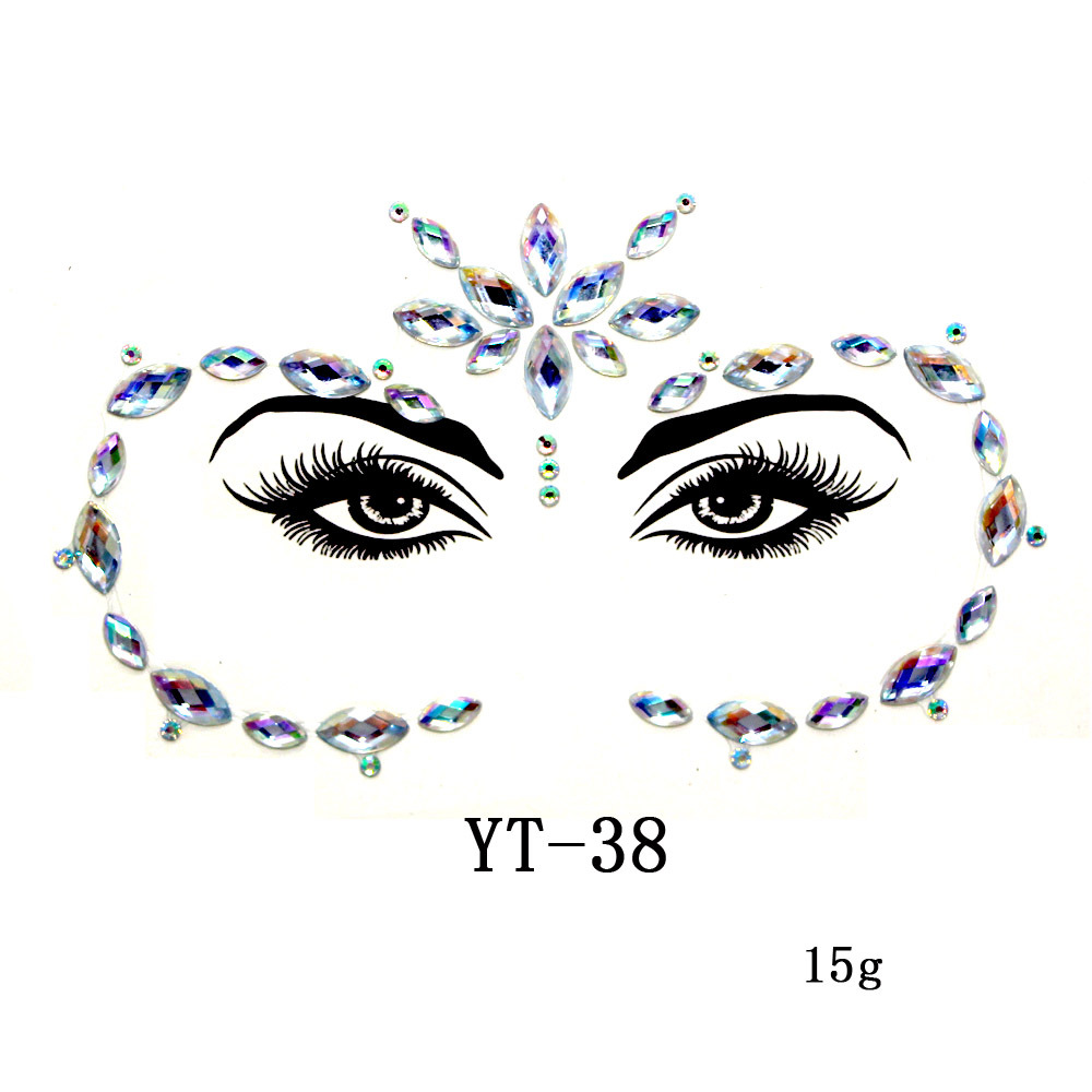 41 Kinds of Acrylic Diamond Stickers for Face.