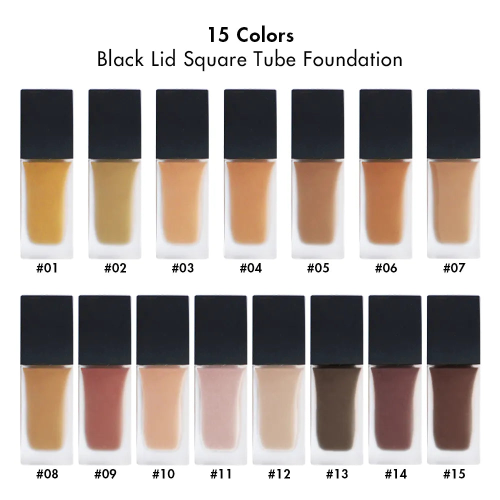BEAUTIFUL BOSS 15 Colors Black Lid Square Tube Foundation (Colors Expansion)