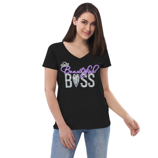 Women’s BEAUTIFUL BOSS  v-neck t-shirt