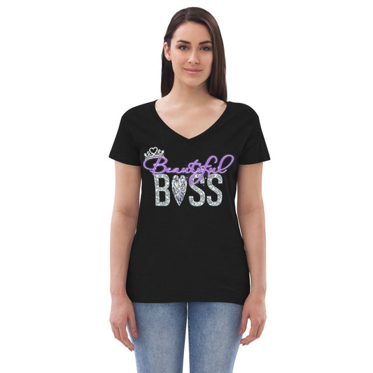 Women’s BEAUTIFUL BOSS  v-neck t-shirt